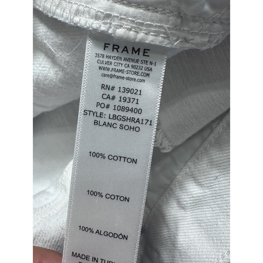 Frame Le Grand Stretch High Rise Denim Shorts Blanc Soho White Size 29 - Picture 6 of 6
